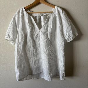 A New Day White Puff Sleeve Blouse Size Large